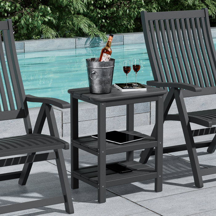 Red Barrel Studio® Outdoor HDPE Side Table Patio Table & Reviews Wayfair